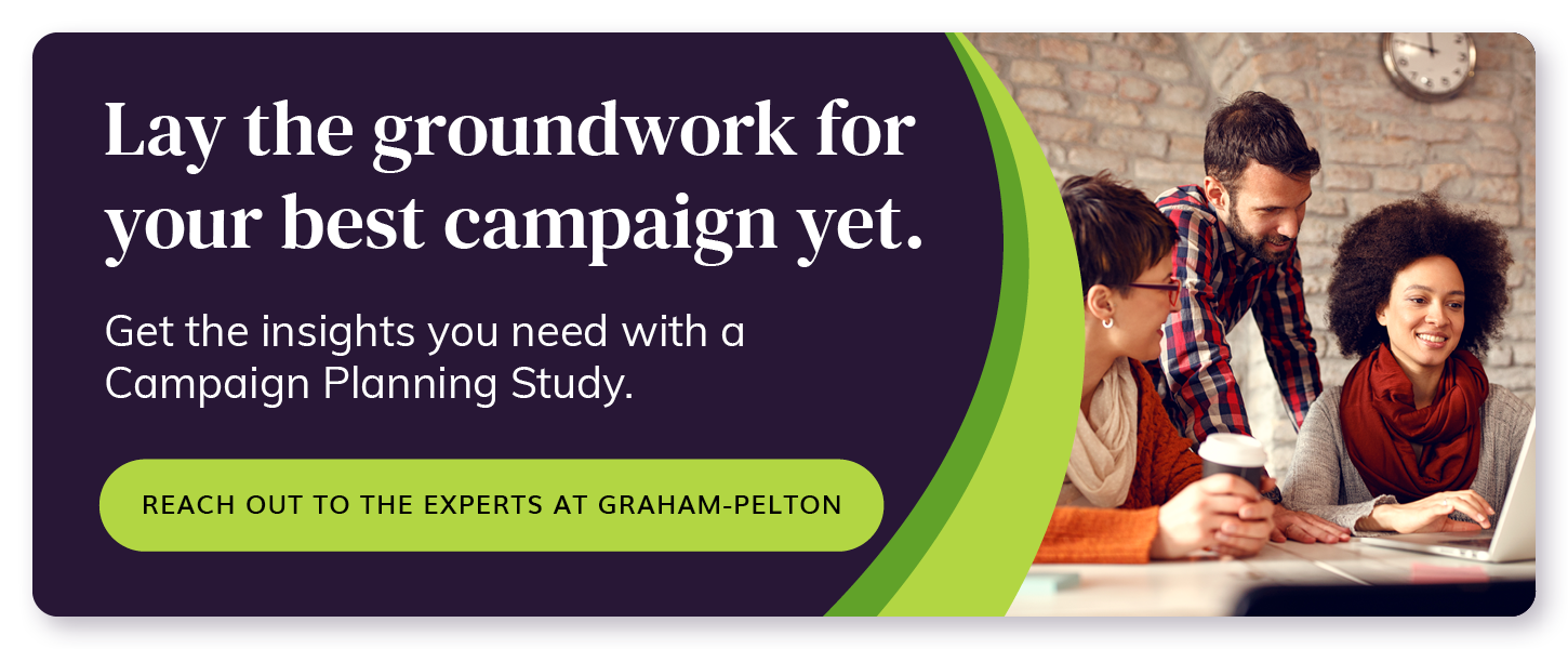 Graham-Pelton's experts can help you conduct a feasibility study that prepares you for capital campaign success.