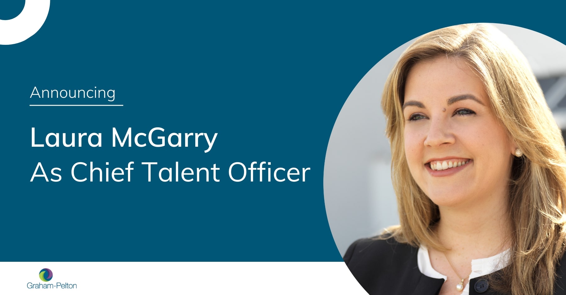 Graphic announcing Laura McGarry's new role as Chief Talent Officer